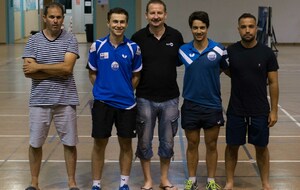 Tournoi d'été 2020 n°2 - podium plus de 1000 points de G à D : 3ème Bonnevialle Bruce(Gigean), 4ème Poisson Alexandre(Montpellier), Porchaire Jérôme (Président Pérols), 1er Cova Laurent(Montpellier), 2ème Clemente Kévin(Salindres)