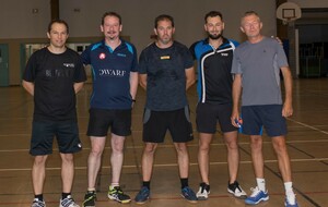 Tournoi d'été 2020 n°3 - podium plus de 1000 de G à D : 3ème Michaël Simon, président PPC Pérols Jérôme Porchaire, 1er Bruce Bonnevialle, 2ème Antony Auvola, 3ème Philippe Jost