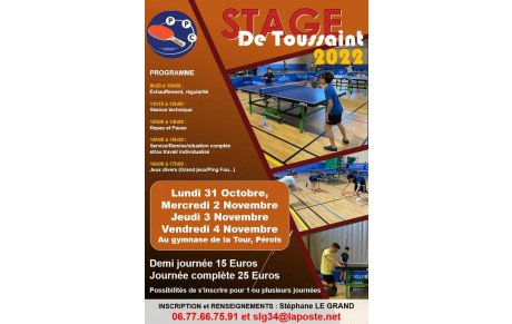 STAGE DE LA TOUSSAINT